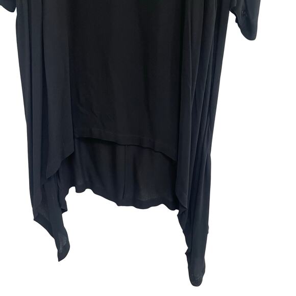 Johnny Was Sequin Floral Print Asymmetric Black Button Up Dress Womens Medium - Picture 6 of 9